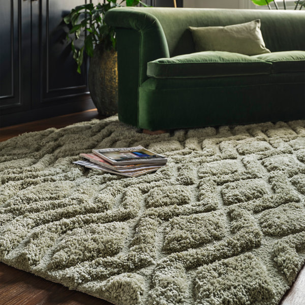 Gracie Oaks Peck Shaggy Green Rug Wayfair.co.uk